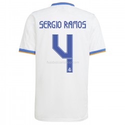 Günstige Fußball Trikotsatz Real Madrid Sergio Ramos 4 Heimtrikot 2021-2022 Kurzarm