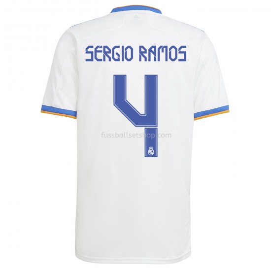 Günstige Fußball Trikotsatz Real Madrid Sergio Ramos 4 Heimtrikot 2021-2022 Kurzarm