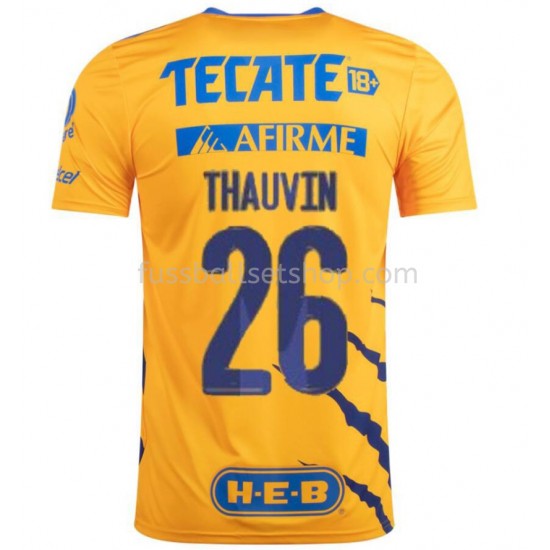 Günstige Fußball Trikotsatz Tigres UANL Florian Thauvin 26 Heimtrikot 2021-2022 Kurzarm