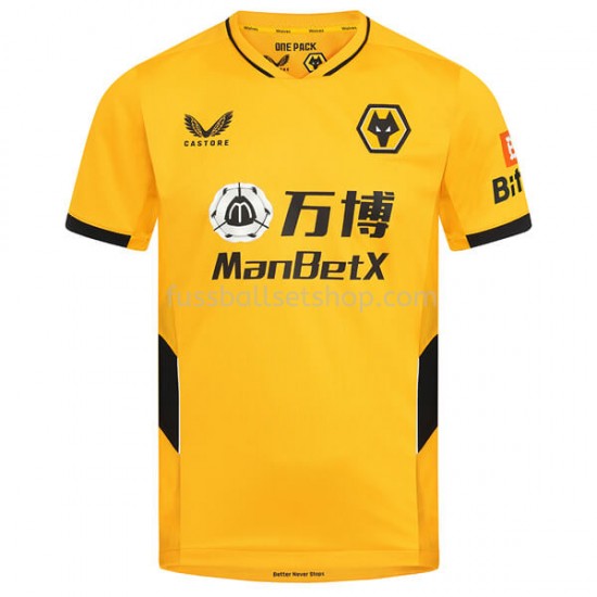 Günstige Fußball Trikotsatz Wolverhampton Wanderers Heimtrikot 2021-2022 Kurzarm