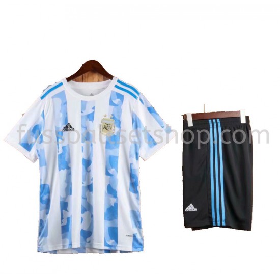 Günstige Fußball Trikotsatz Argentinien Kinder Heimtrikot 2021 Kurzarm