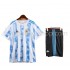 Günstige Fußball Trikotsatz Argentinien Kinder Heimtrikot 2021 Kurzarm