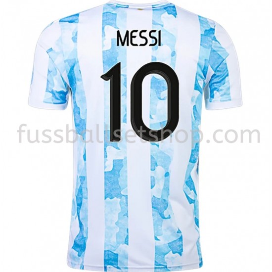 Günstige Fußball Trikotsatz Argentinien Lionel Messi 10 Heimtrikot 2021 Kurzarm