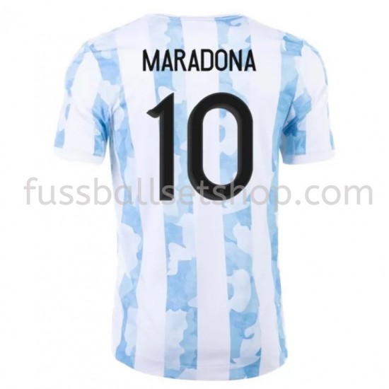 Günstige Fußball Trikotsatz Argentinien Maradona 10 Heimtrikot 2021 Kurzarm