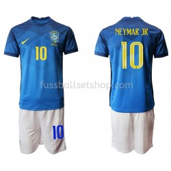 Günstige Fußball Trikotsatz Brasilien Neymar JR 10 Kinder Auswärtstrikot 2020-2021 Kurzarm
