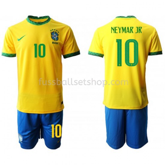 Günstige Fußball Trikotsatz Brasilien Neymar JR 10 Kinder Heimtrikot 2020-2021 Kurzarm
