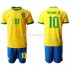 Günstige Fußball Trikotsatz Brasilien Neymar JR 10 Kinder Heimtrikot 2020-2021 Kurzarm