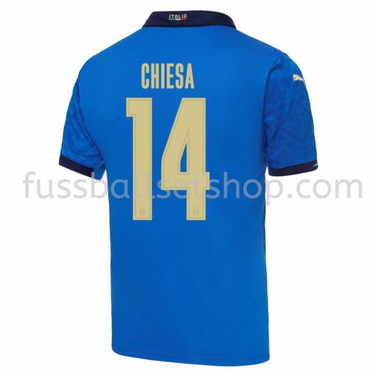Günstige Fußball Trikotsatz Italien Federico Chiesa 14 Heimtrikot EM 2020 Kurzarm
