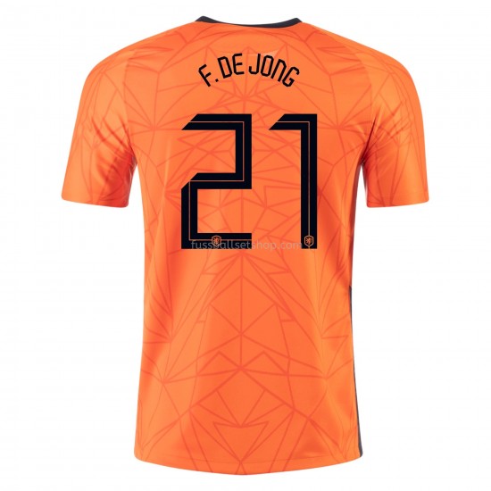 Günstige Fußball Trikotsatz Niederlande Frenkie de Jong 21 Heimtrikot EM 2020 Kurzarm