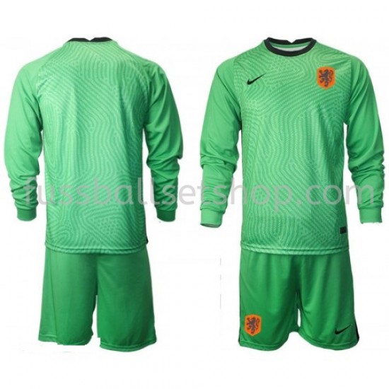 Günstige Fußball Trikotsatz Niederlande Torwart Kinder Auswärtstrikot EM 2020 Langarm