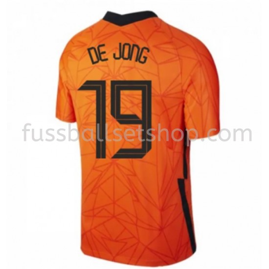 Günstige Fußball Trikotsatz Niederlande Luuk de Jong 19 Heimtrikot EM 2020 Kurzarm