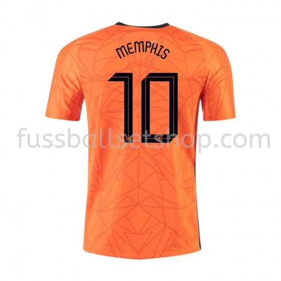 Günstige Fußball Trikotsatz Niederlande MEMPHIS 10 Heimtrikot EM 2020 Kurzarm