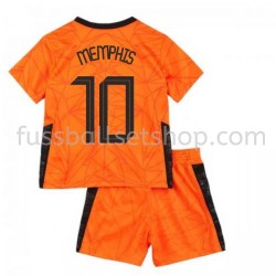 Günstige Fußball Trikotsatz Niederlande Memphis Depay 10 Kinder Heimtrikot EM 2020 Kurzarm