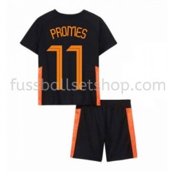 Günstige Fußball Trikotsatz Niederlande Quincy Promes 11 Kinder Auswärtstrikot EM 2020 Kurzarm