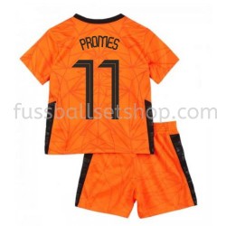Günstige Fußball Trikotsatz Niederlande Quincy Promes 11 Kinder Heimtrikot EM 2020 Kurzarm