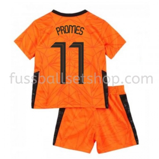 Günstige Fußball Trikotsatz Niederlande Quincy Promes 11 Kinder Heimtrikot EM 2020 Kurzarm