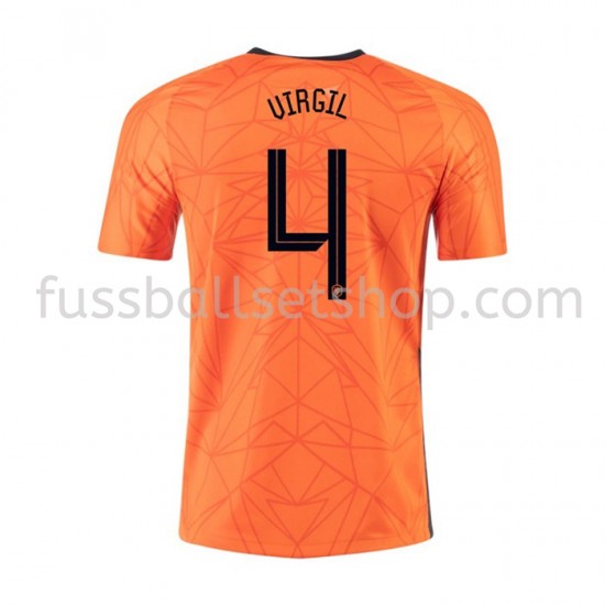 Günstige Fußball Trikotsatz Niederlande VIRGIL 4 Heimtrikot EM 2020 Kurzarm