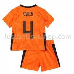 Günstige Fußball Trikotsatz Niederlande Virgil van Dijk 4 Kinder Heimtrikot EM 2020 Kurzarm