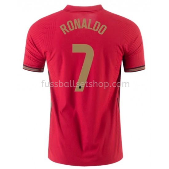 Günstige Fußball Trikotsatz Portugal Cristiano Ronaldo 7 Heimtrikot EM 2020 Kurzarm
