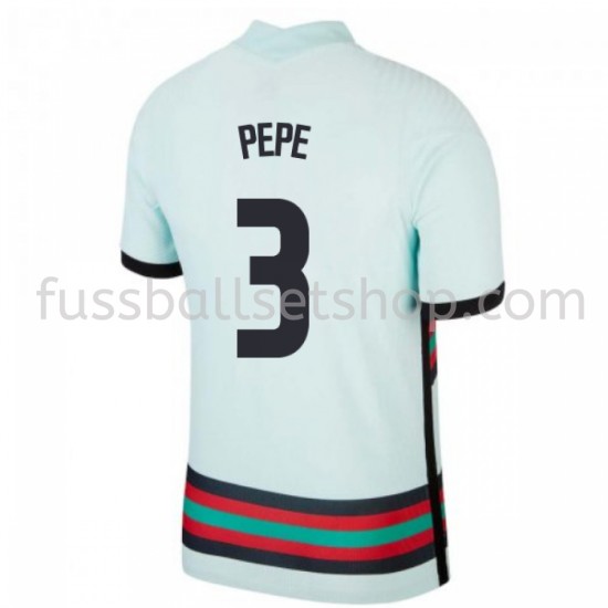 Günstige Fußball Trikotsatz Portugal Pepe 3 Auswärtstrikot EM 2020 Kurzarm