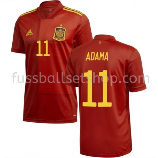 Günstige Fußball Trikotsatz Spanien Adama 11 Heimtrikot EM 2020 Kurzarm