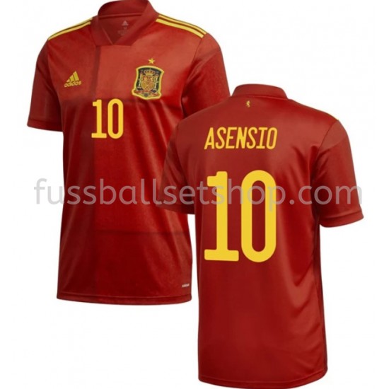 Günstige Fußball Trikotsatz Spanien Asensio 10 Heimtrikot EM 2020 Kurzarm
