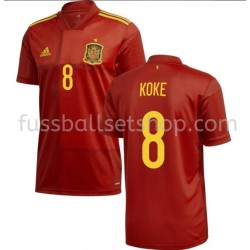 Günstige Fußball Trikotsatz Spanien Koke 8 Heimtrikot EM 2020 Kurzarm