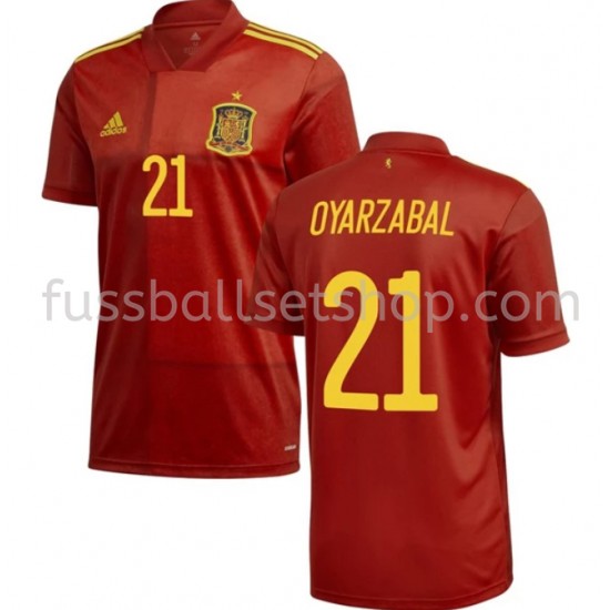 Günstige Fußball Trikotsatz Spanien Oyarzabal 21 Heimtrikot EM 2020 Kurzarm