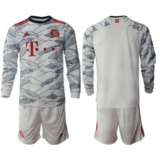 Günstige Fußball Trikotsatz FC Bayern München Kinder Ausweichtrikot 2021-2022 Langarm