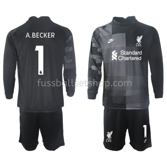 Günstige Fußball Trikotsatz Liverpool Torwart A.BECKER 1 Kinder Ausweichtrikot 2021-2022 Langarm