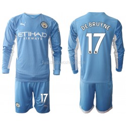 Günstige Fußball Trikotsatz Manchester City Kevin De Bruyne 17 Kinder Heimtrikot 2021-2022 Langarm
