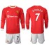 Günstige Fußball Trikotsatz Manchester United Cristiano Ronaldo 7 Kinder Heimtrikot 2021-2022 Langarm