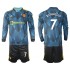 Günstige Fußball Trikotsatz Manchester United Cristiano Ronaldo 7 Kinder Ausweichtrikot 2021-2022 Langarm