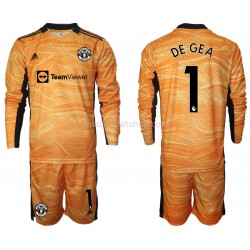 Günstige Fußball Trikotsatz Manchester United David de Gea 1 Torwart Kinder Heimtrikot 2021-2022 Langarm