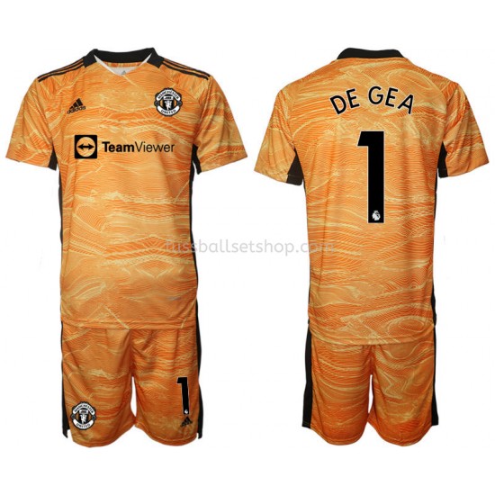 Günstige Fußball Trikotsatz Manchester United David de Gea 1 Torwart Kinder Heimtrikot 2021-2022 Kurzarm