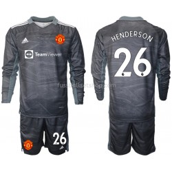 Günstige Fußball Trikotsatz Manchester United Dean Henderson 26 Torwart Kinder Auswärtstrikot 2021-2022 Langarm