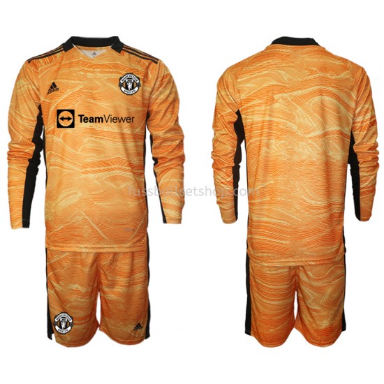 Günstige Fußball Trikotsatz Manchester United Torwart Kinder Heimtrikot 2021-2022 Langarm