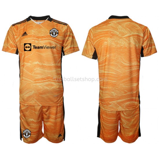 Günstige Fußball Trikotsatz Manchester United Torwart Kinder Heimtrikot 2021-2022 Kurzarm