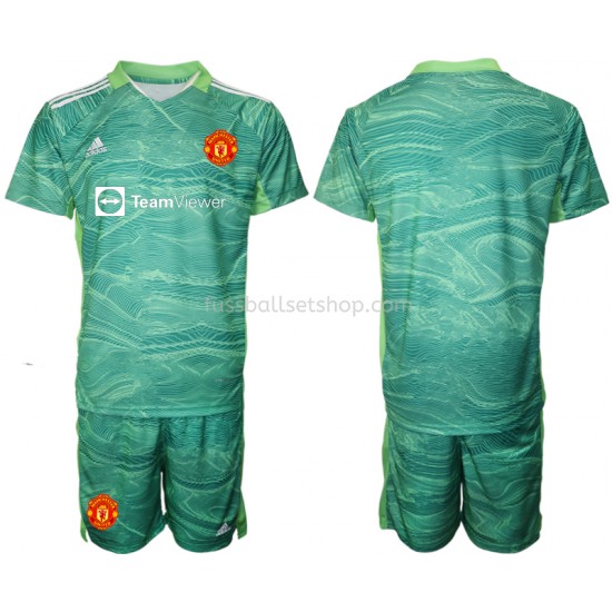 Günstige Fußball Trikotsatz Manchester United Torwart Kinder Ausweichtrikot 2021-2022 Kurzarm