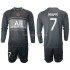 Günstige Fußball Trikotsatz Paris Saint-Germain Kylian Mbappe 7 Kinder Ausweichtrikot 2021-2022 Langarm