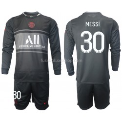 Günstige Fußball Trikotsatz Paris Saint-Germain Lionel Messi 30 Kinder Ausweichtrikot 2021-2022 Langarm