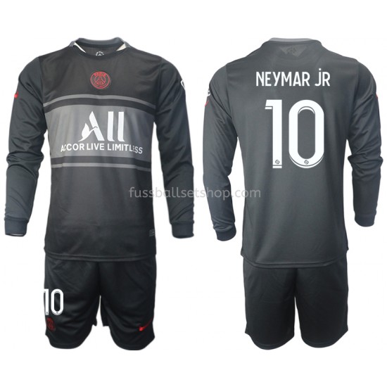 Günstige Fußball Trikotsatz Paris Saint-Germain Neymar JR 10 Kinder Ausweichtrikot 2021-2022 Langarm