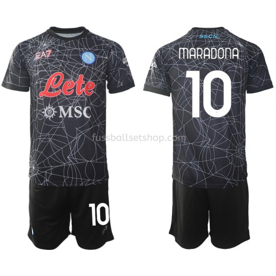 Günstige Fußball Trikotsatz SSC Neapel Diego Maradona 10 Special Kinder Heimtrikot 2021-2022 Kurzarm