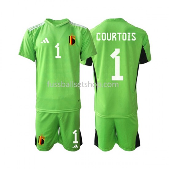 Günstige Fußball Trikotsatz Belgien Courtois 1 Torwart Kinder Heimtrikot 2021-2022 Kurzarm