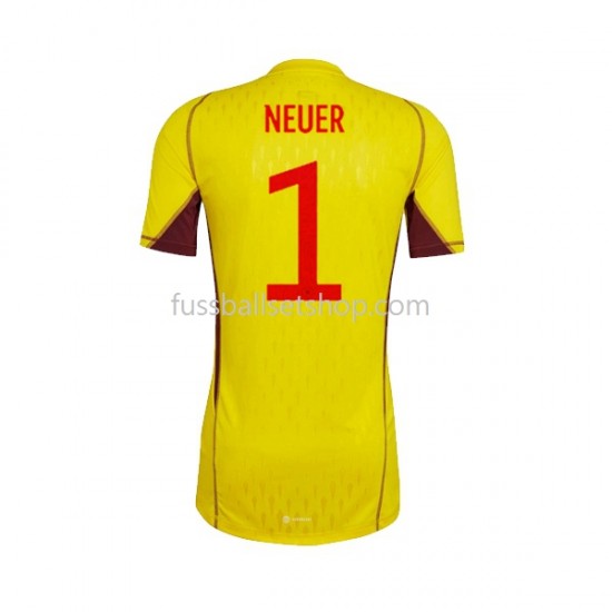 Günstige Fußball Trikotsatz Deutschland Manuel Neuer 1 Torwart Herren Auswärtstrikot World Cup 2022 Kurzarm
