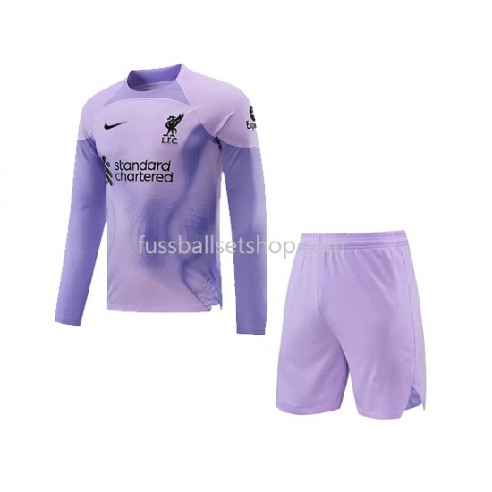 Günstige Fußball Trikotsatz Liverpool Torwart Kinder Heimtrikot 2022-2023 Langarm