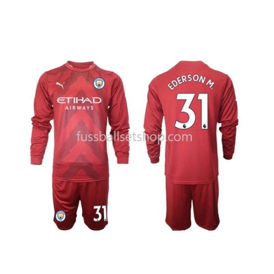 Günstige Fußball Trikotsatz Manchester City Ederson M 31 Torwart Kinder Heimtrikot 2022-2023 Langarm