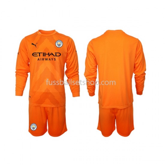 Günstige Fußball Trikotsatz Manchester City Torwart Kinder Ausweichtrikot 2022-2023 Langarm