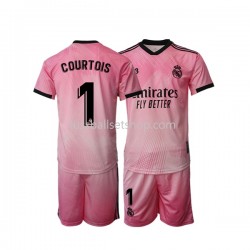 Günstige Fußball Trikotsatz Real Madrid Thibaut Courtois 1 Torwart Kinder Viertestrikot 2021-2022 Kurzarm