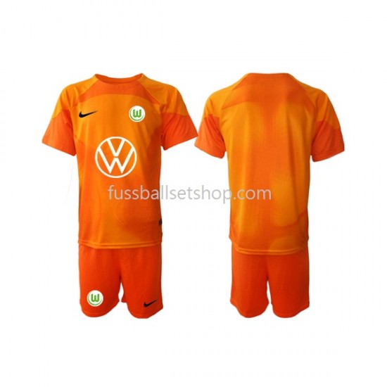 Günstige Fußball Trikotsatz VfL Wolfsburg Torwart Kinder Ausweichtrikot 2022-2023 Kurzarm